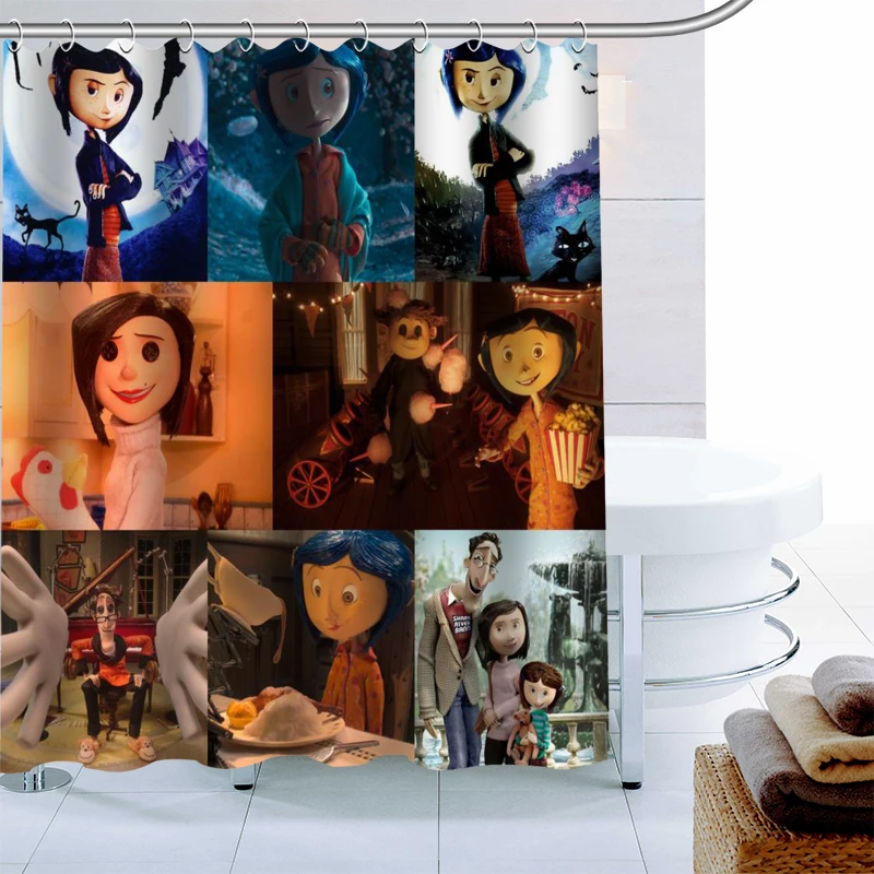 Новое поступление Модный чехол Коралина душ Шторы полиэфирной ткани высокой