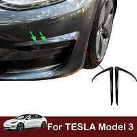 2pcs for tesla model 3 2021 accessories abs front car panel cover spoiler dust cover decoration modification access