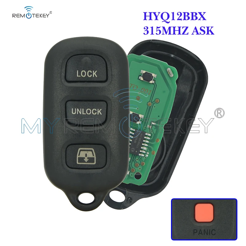 

Remtekey Remote key fob 315MHZ ask model 3 button with panic for Toyota Sequoia 4-Runner 4Runner HYQ12BBX 2003-2008