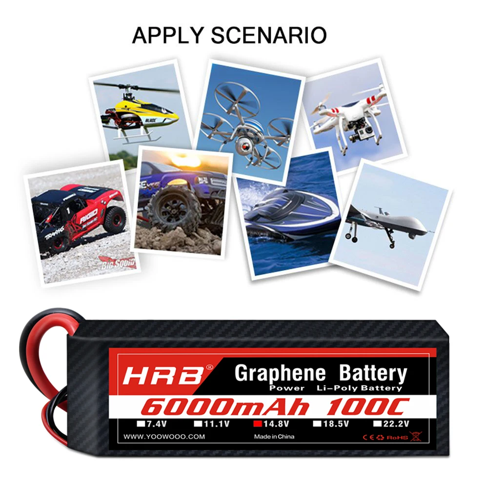 2 шт. графеновая литий-полимерная батарея 14 8 в 6000 мАч с разъемом EC5 для