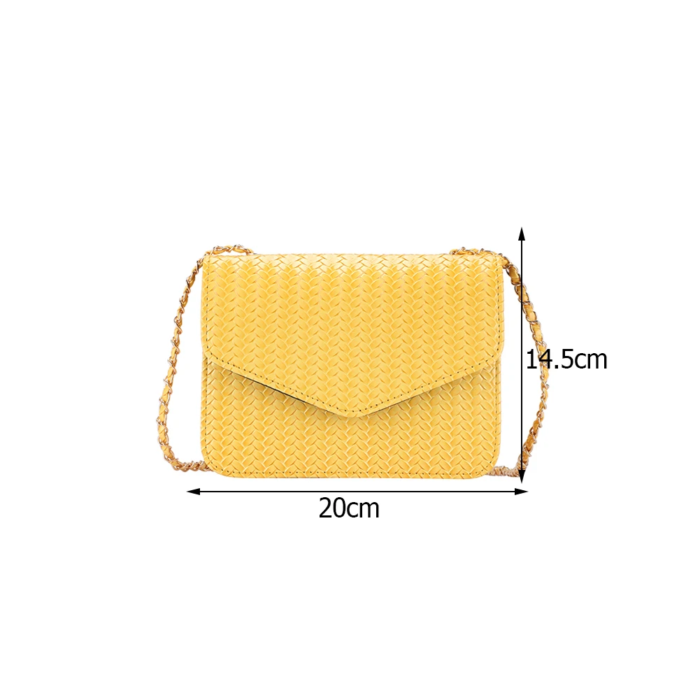 

Fashion Women PU Leather Pure Color Shoulder Crossbody Messenger Bag Ladies Chain Handbags Small Flap Purse