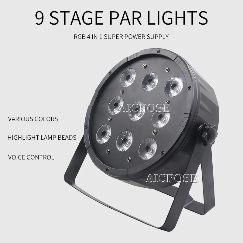 Плоский светодиодный прожектор Par 30 шт./лот 9x12 Вт 9*12 RGBW 4 в 1 PAR DMX512 контрольное