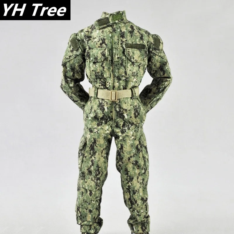 

1/6 Scale Men Soldiers Emerald Camouflage Battle Suit Uniforms Male Combat Suit for 12" Action Figures Doll Clothing Collection