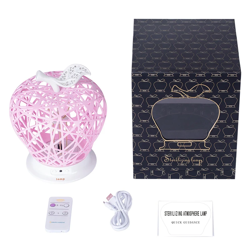 

Economical Apples Shape Hollow Art Modeling UV Sterilization Lamp USB LED Night Light with Remote Household ds99