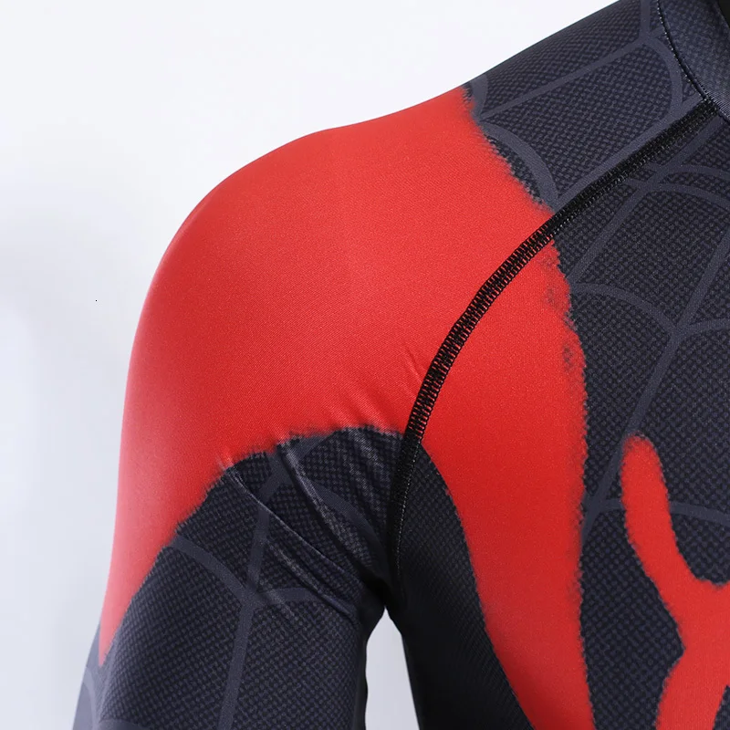Новейшая серия компрессионных рашгардов Spider-man для мужчин с принтом для косплея и фитнеса, футболка Spiderman T-shirt для бега в спортзале, сухая и подходящая.