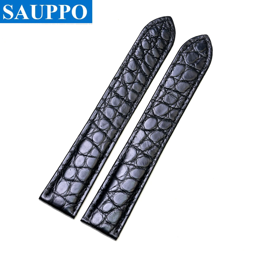 SAUPPO с узором «крокодиловая кожа» кожаный ремешок для наручных часов подходит для Cartier Tank Solo часы с ремешком с круглым текстура Wriststraps