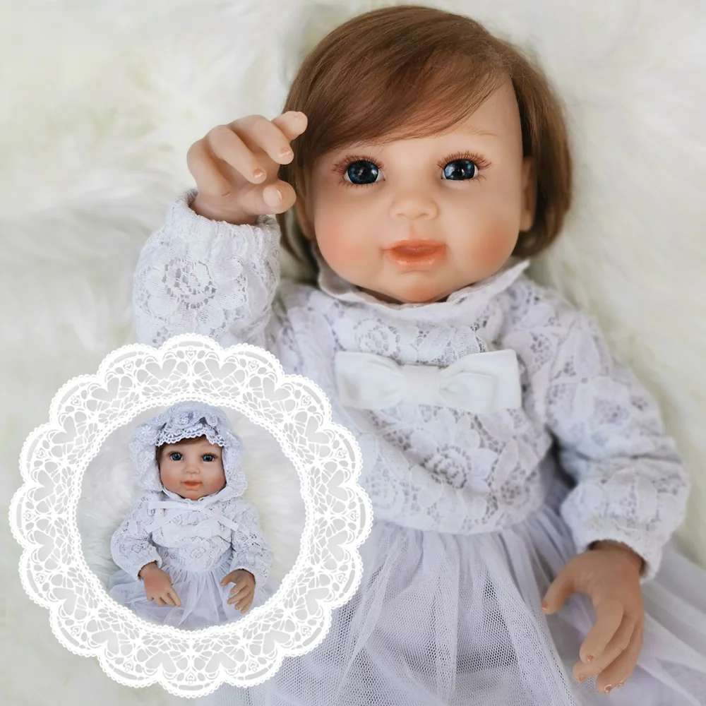 20 дюймов Мягкие силиконовые куклы Reborn Baby реалистичные для новорожденных белое