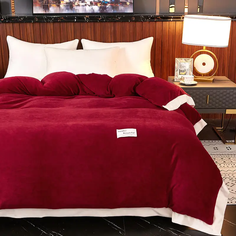 Пододеяльник для двуспальной кровати однотонный супер мягкий пододеяльник зимы