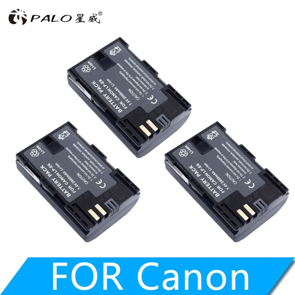 1 шт. LP-E6 LP E6 LPE6 Камера Батарея для Canon 5D Mark II III 7D 60D EOS 6D, аксессуары - Цвет: 3PCS