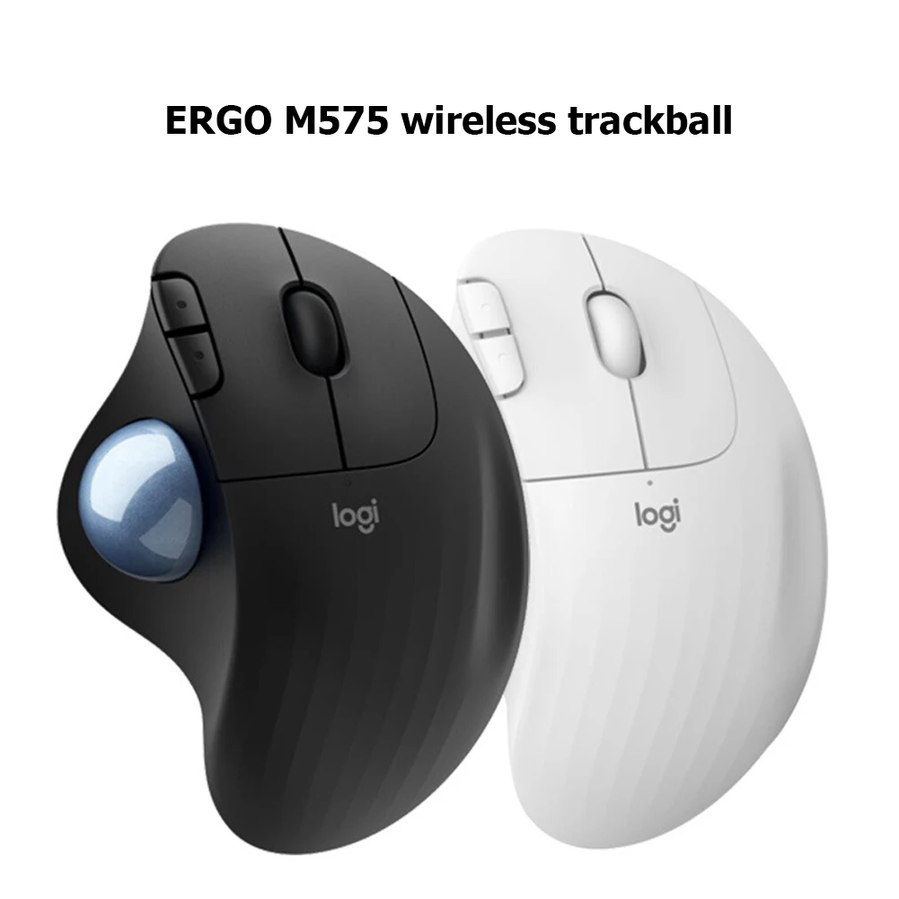 Logitech ERGO M575 Wireless Trackingball Mouse Win10 macOS Version Shaped hand design Bluetooth low energy technology