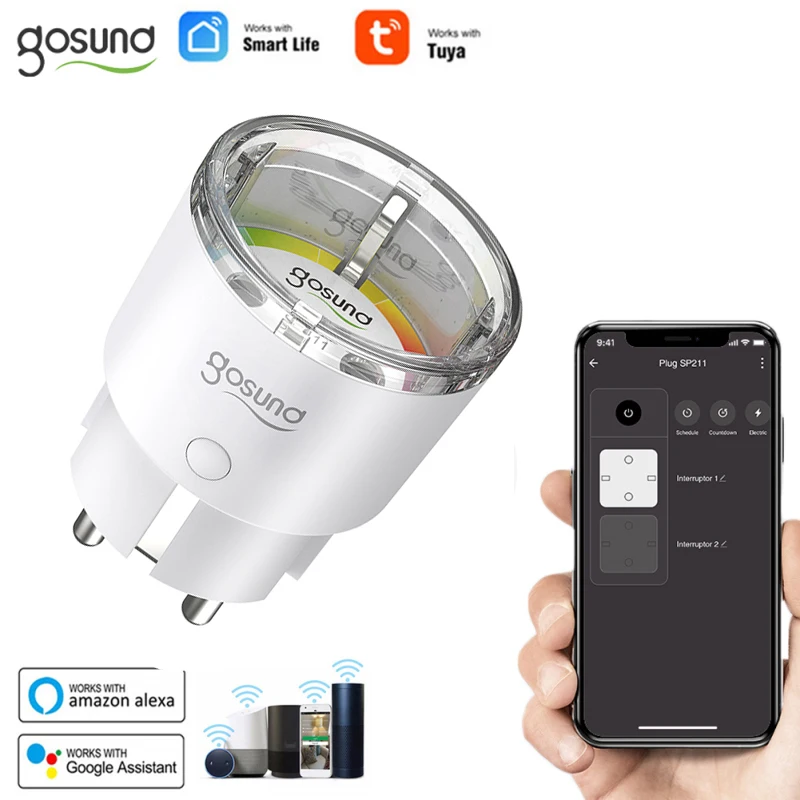 

Gosund WiFi Smart MINI Plug 15A EU Tuya Smart Life APP Work With Alexa Google Home Assistant Voice Control Power Monitor Timing