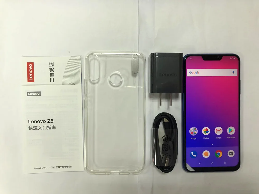 lenovo Z5 ZUI 3,9 6," 2246x1080 Восьмиядерный процессор Snapdragon 636 6 ГБ 64 Гб AI двойная камера 16,0 Мп+ 8,0 МП 2.5D экран мобильного телефона