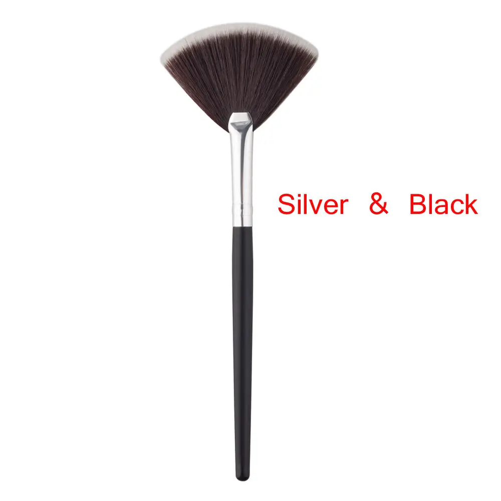 Silver-Black Профессиональные косметические средства и аксессуары Форма макияж кисть, текстовыделитель уход за кожей лица кисть для нанесения пудры для лица Make Up набор для макияжа бровей - Handle Color: Silver-Black