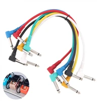 6pcs set 30cm multi color guitar patch cables 6 35 mm angled plug audio cables for electric guitar pro audio effect pedals