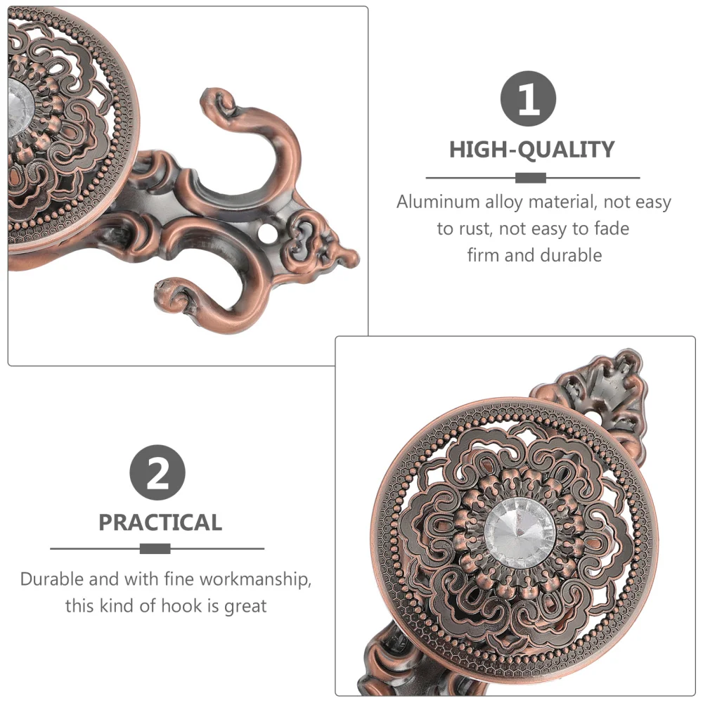 

1 Pair of Fixing Curtain Hooks European Style Aluminum Alloy Curtain Hooks Cyan