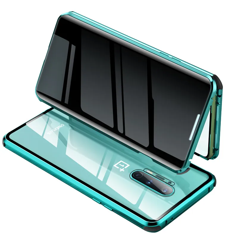 

OnePlus 8 Pro стеклянный противоударный магнитный металлический бампер 360 передний и задний двухсторонний защитный чехол для объектива с защито...