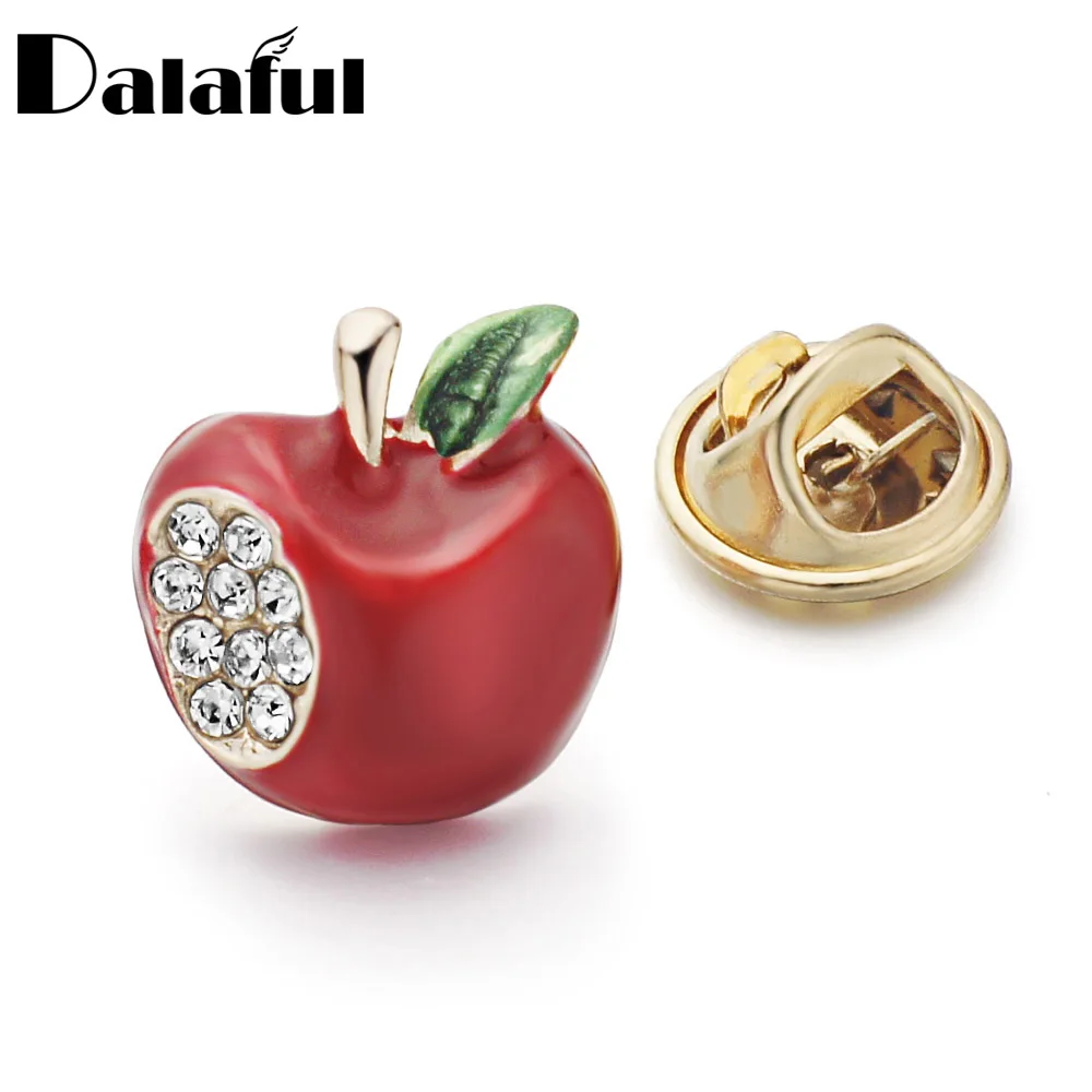 Dalaful Милая женская рубашка воротник брошь булавки красный кристалл украшение