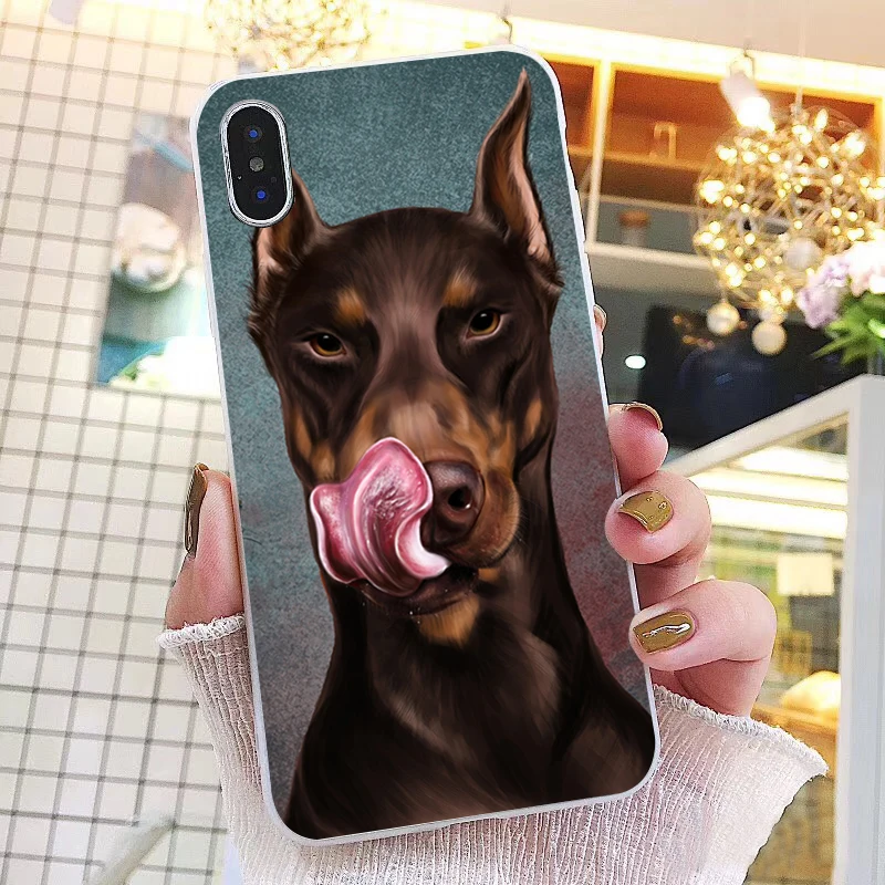 Чехол Doberman для телефона с изображением собаки iphone 13 Pro Max 12 mini 12Pro SE2 11 11Pro XS MAX XR 7 8 Plus