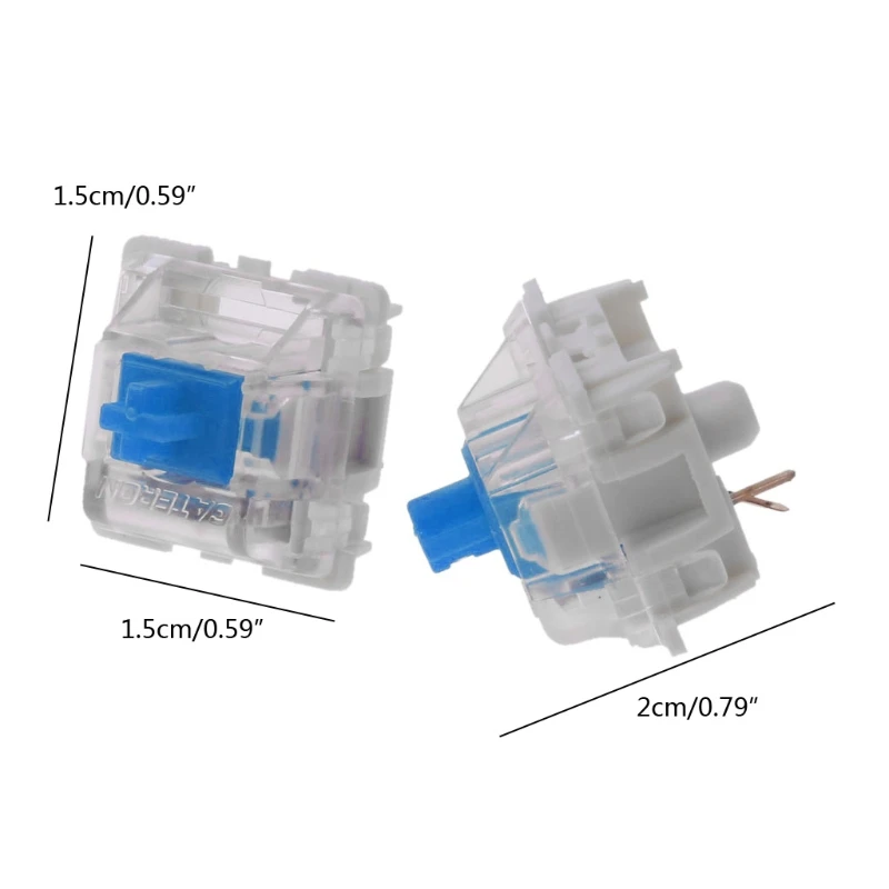 

LX0B 10Pcs/pack Gateron SMD Blue Switches Mechanical Keyboard 3pins Gateron MX Switches Transparent Case fit GK61 GK64 GH60