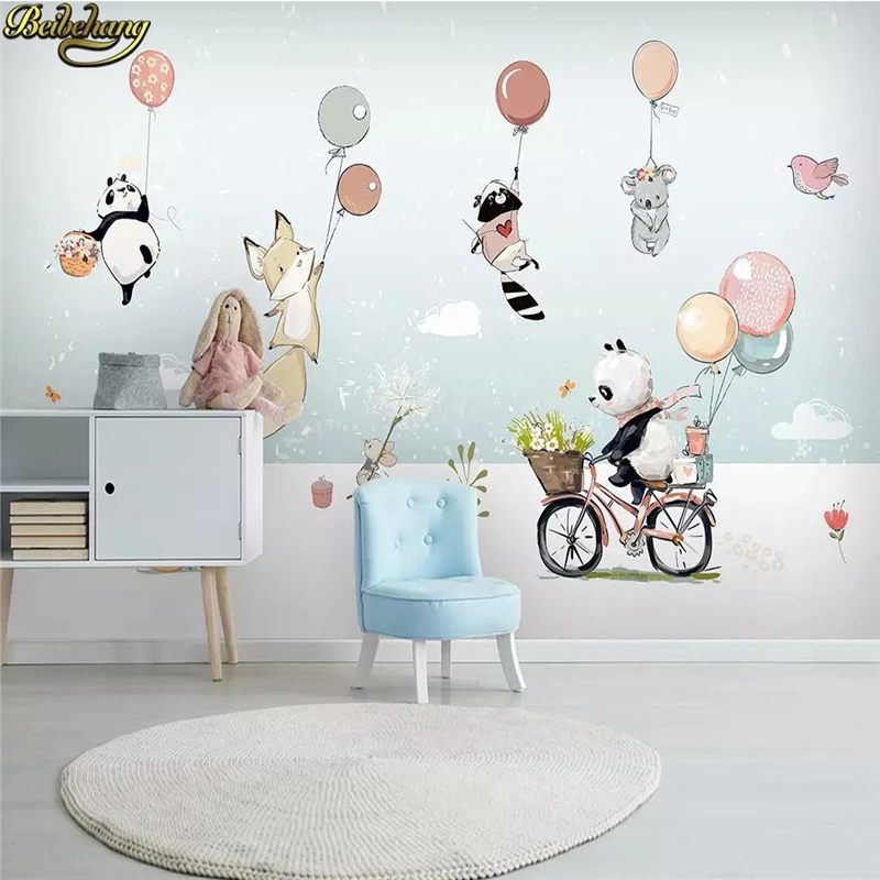 Пользовательские Симпатичные Мультяшные животные воздушный шар обои для