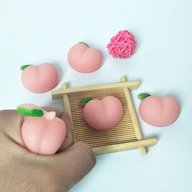 Juguetes sensoriales para ni&ntilde;os y adultos, juguete antiestr&eacute;s para reducir el estr&eacute;s, antiestr&eacute;s, forma de melocot&oacute;n rosa, 1 Uds.-1