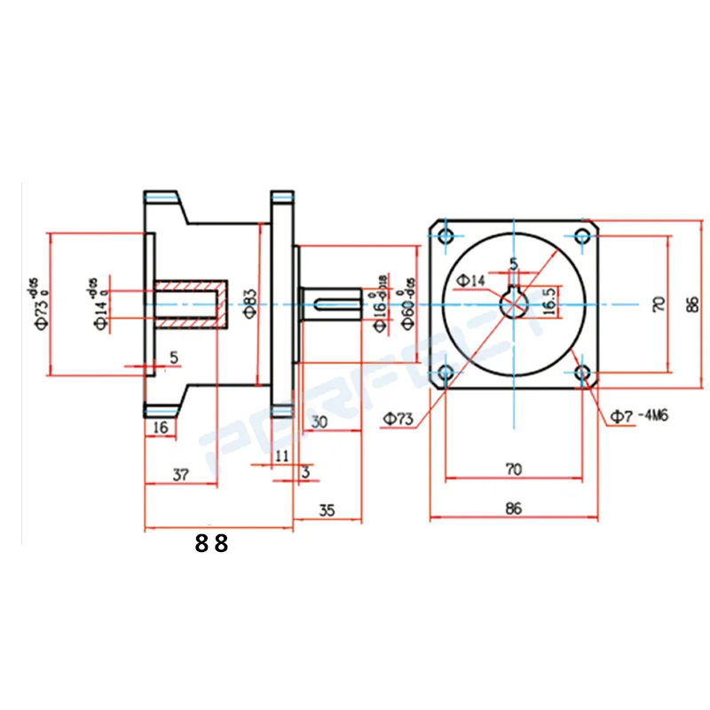 Ratio 1:10 Nema34 86mm Speed Reducer Input Shaft 14mm output diameter 16 Carbon steel Gear for Stepper Motor | Обустройство дома