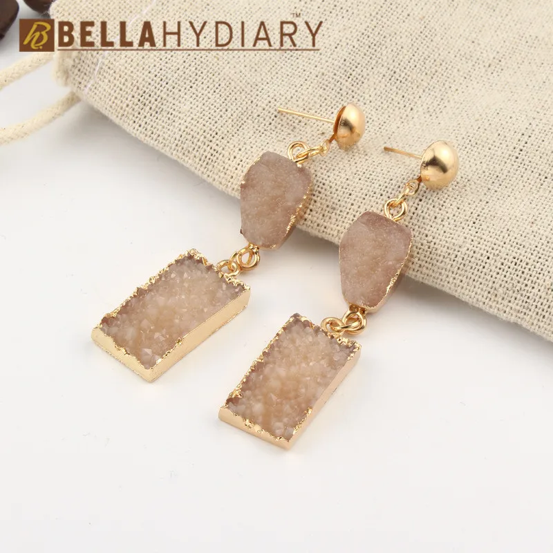 Bijoux новые искусственные камни Друза полимерные серьги подарок Висячие серьги для женщин ювелирные изделия массивные Подвески Brinco Mujer Moda - Окраска металла: 7