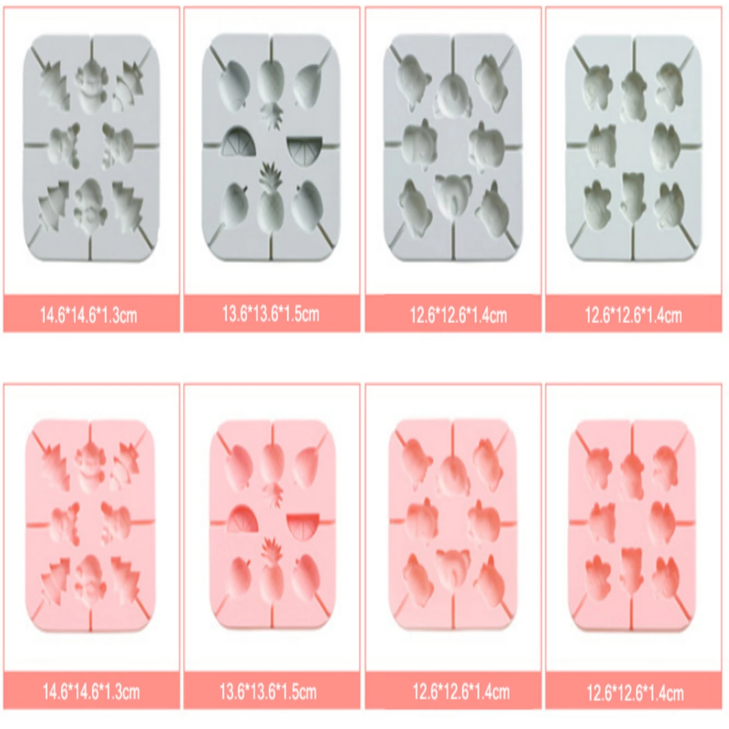 

Lollipop Silicone Mold For Christmas Tree Fruit Cartoon Animal For Home Diy Qq Candy Chocolate Mold For Candy Cake Decorating
