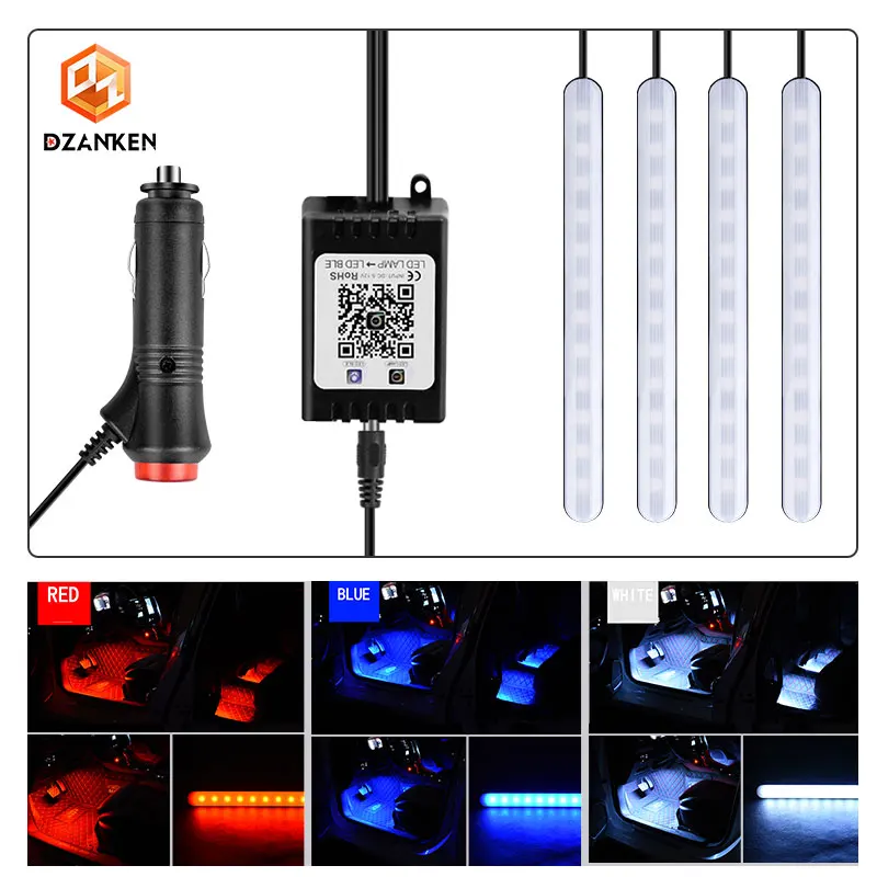 Новые 4 шт. Автоматическая RGB светодиодный полосы света приложение Управление