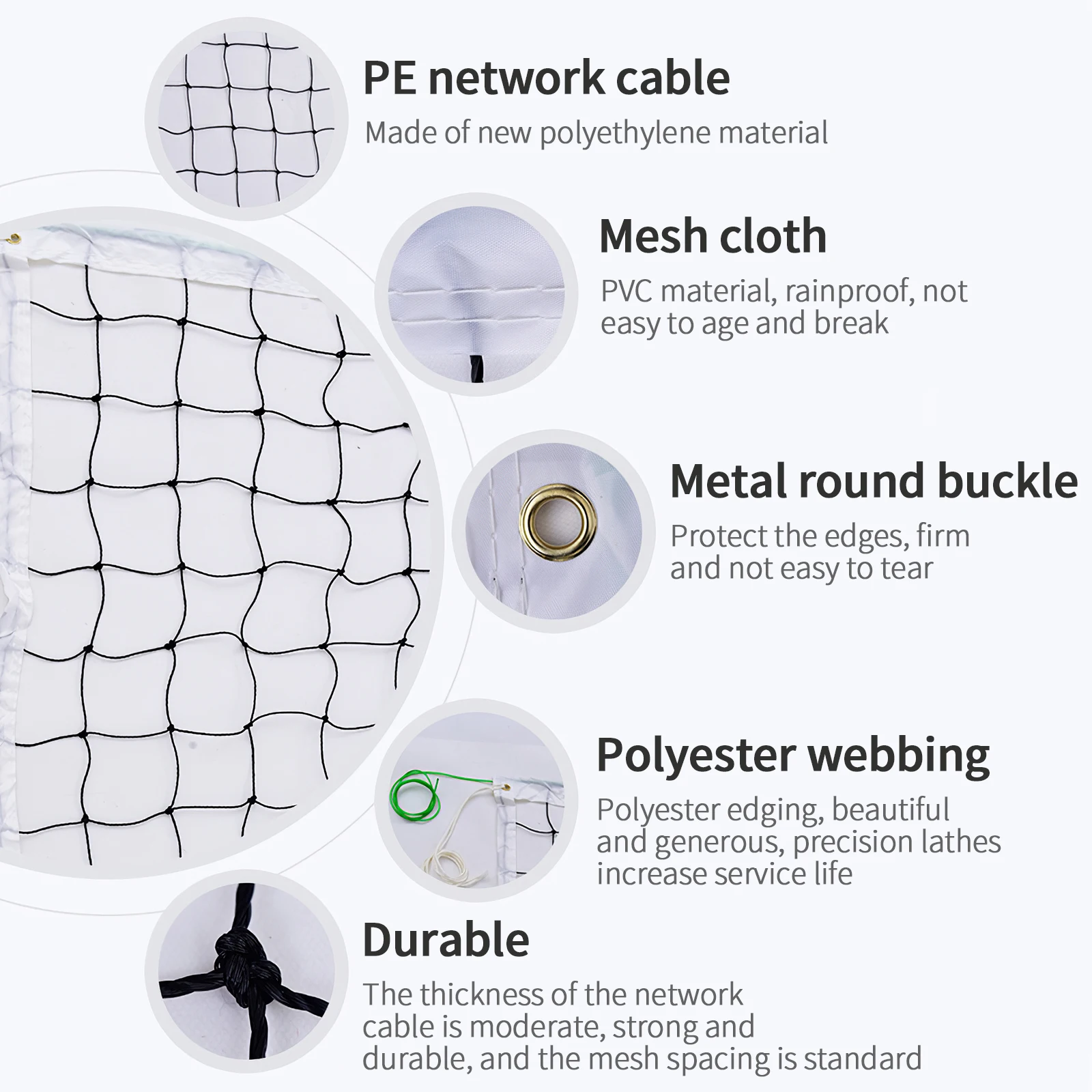 

Professional Sport Training Standard Badminton Net Outdoor Tennis Net Mesh Volleyball Net Exercise Drop Shipping