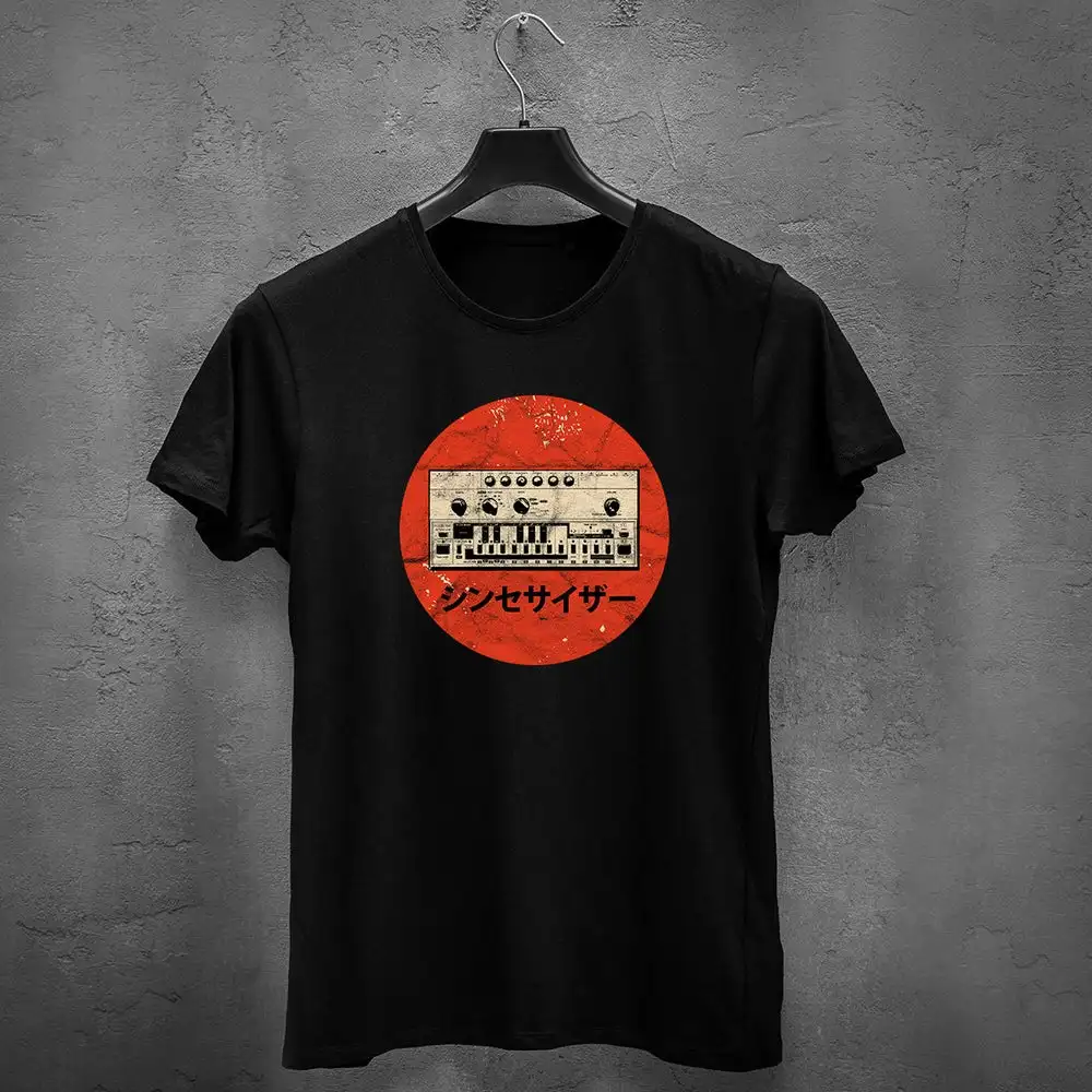 Синтезатор аналогово-Кислотный синтезатор 303 технология японский ADSR Винтажная футболка унисекс с коротким рукавом