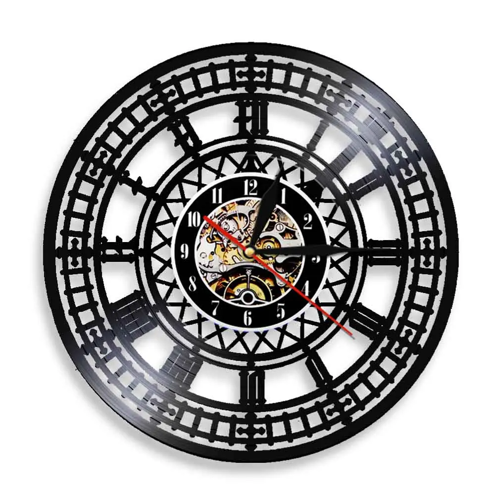 Tower Travel Landmark Big Ben Wall Clock London Big Ben Vinyl Record Wall Clock Modern Design Handmade Travel Gift Idea