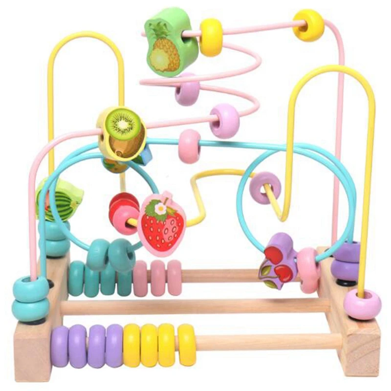 

Wooden Three-Line Bead-Stringing Toy Beaded Bracelet Children Wooden Toy
