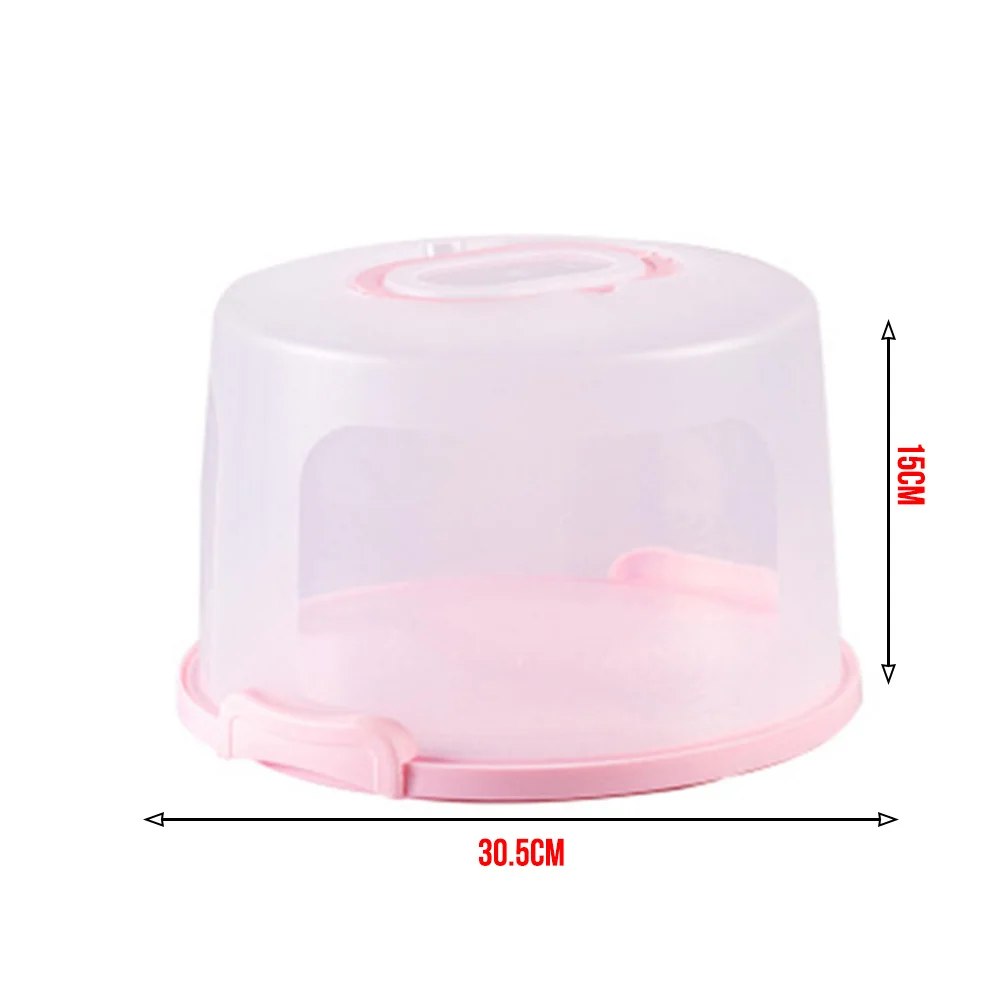

Portable Cake Box Carrier Handle Container Pie Storage Cupcake Plastic 30.5x15cm
