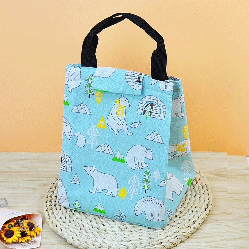 

Cartoon New Canvas Food Cooler Bags Insulated Lunch Bag For Women Men Kids Picnic Travel Breakfast Lunch Thermo box Bag