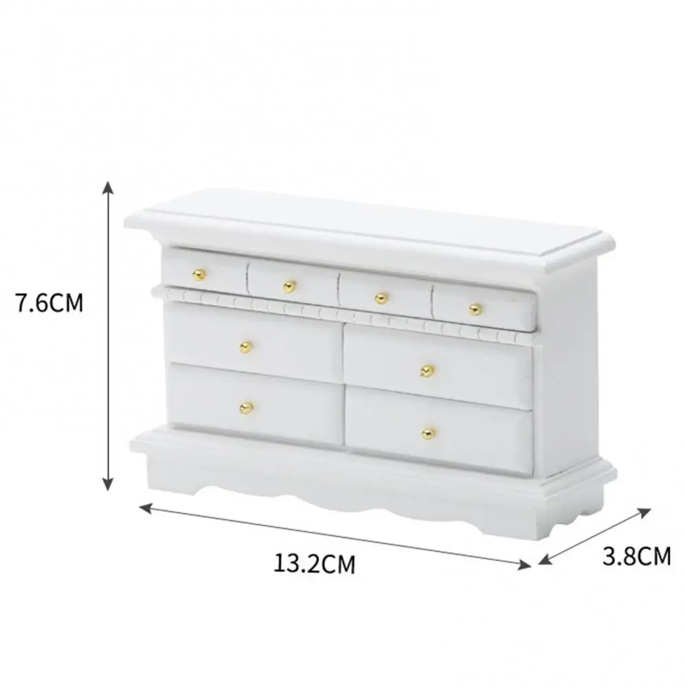 

1/12 Dollhouse Mini Furniture Decor European Cabinet Dressing Table Model Toy Bedroom Living Dining Room Furniture Set for Kids