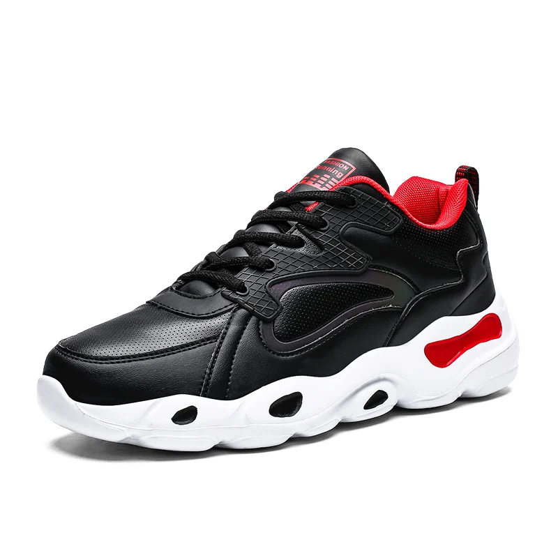 black red Новые мужские кроссовки для бега на открытом воздухе, беговые треккинговые кроссовки на шнуровке, спортивная обувь, удобные кроссовки, Нескользящие, Boost zool - Цвет: black red