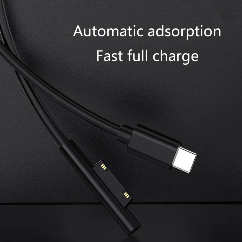 

1.5m/1m USB Type C Power Supply Charger Adapter 65W 15V 3A PD Fast Charging Cable Cord for Microsoft Surface Pro 3 4 5 6 GO