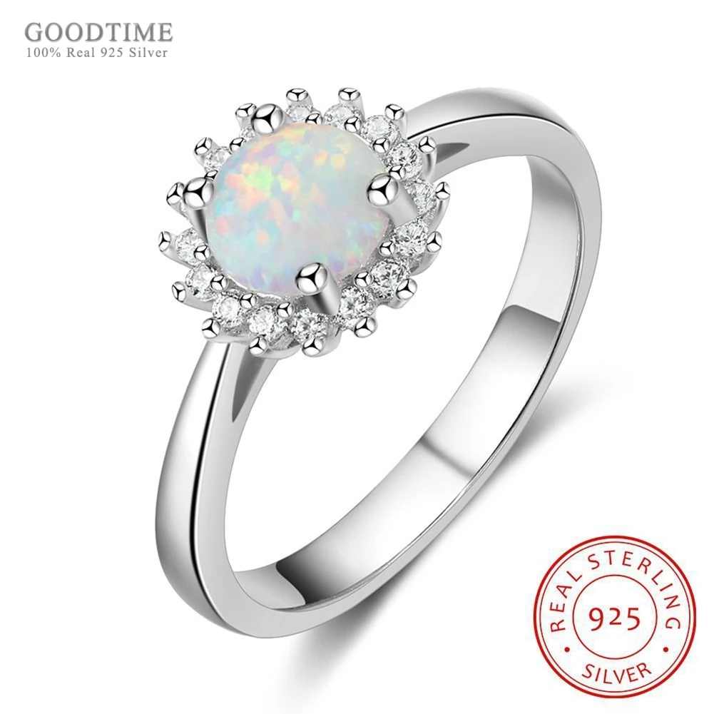 

Fashion Ring Pure Sterling Silver 925 Jewelry Rings For Women Engagement Wedding Ring Zirconia Opal Ring Jewelry accessories