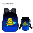 Детские школьные ранцы с геометрическим рисунком, сумка для учебников с геометрическим рисунком зла для мальчиков и детей дошкольного возраста, дорожный набор