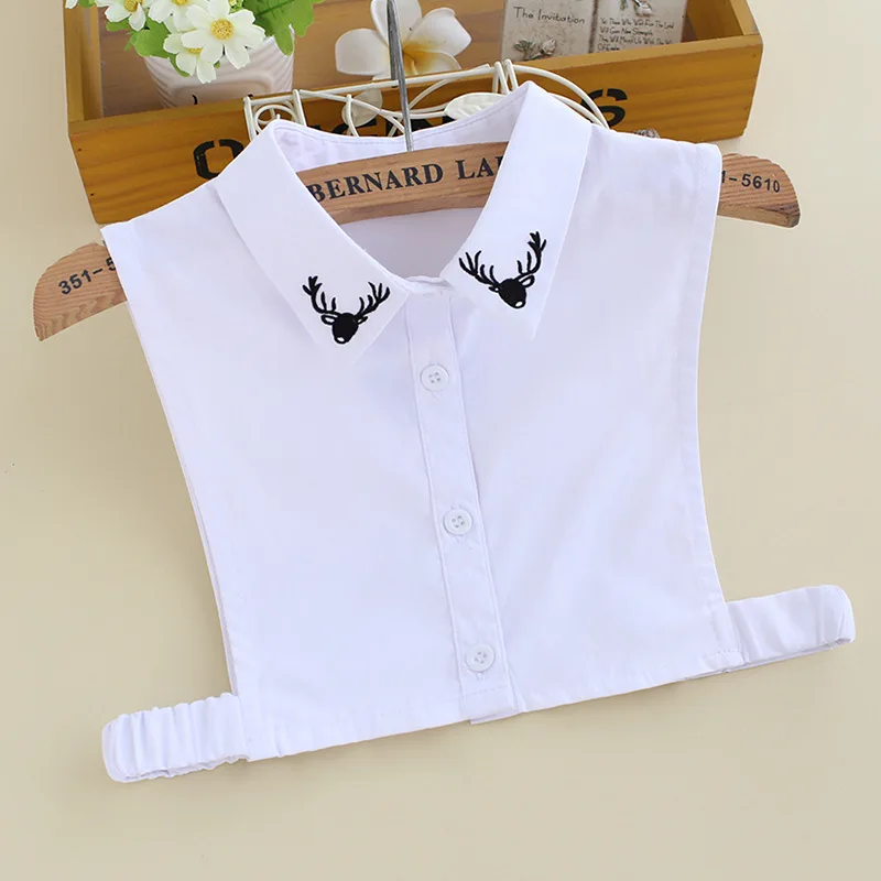 

Children Shirt Fake Collars Embroidery Detachable Collar Half Shirt Blouse Kids Girls False Collars Sweater Suit Decoration