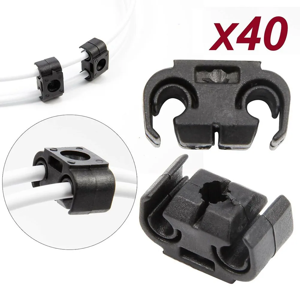 40x Car Double Brake Line Clip	