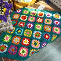 colourful daisy handmade crochet blanket hand hook tablecloth fashion carpet yoga bolster cushion party crochet table mat