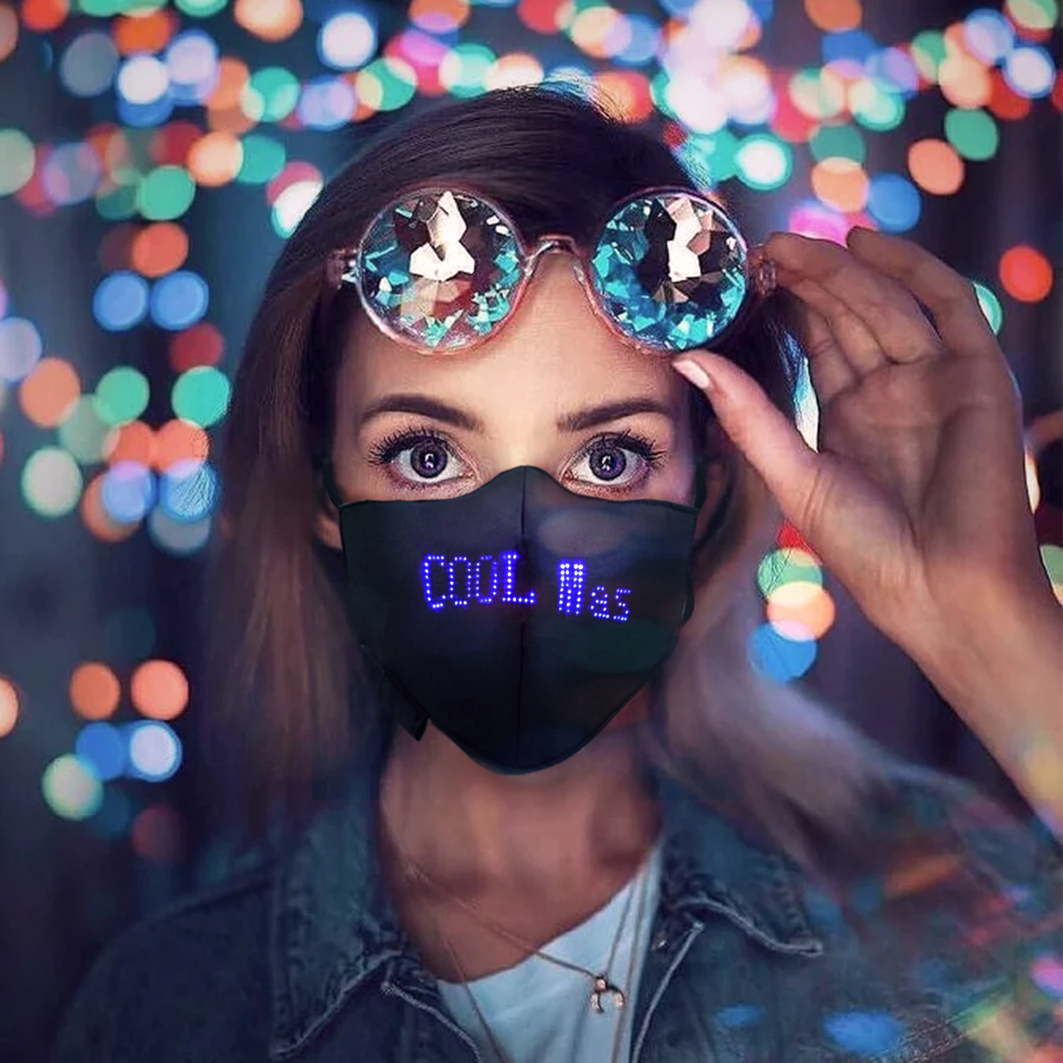 Светодиодная маска 12 х48 матрица программируемый через Bluetooth со встроенным