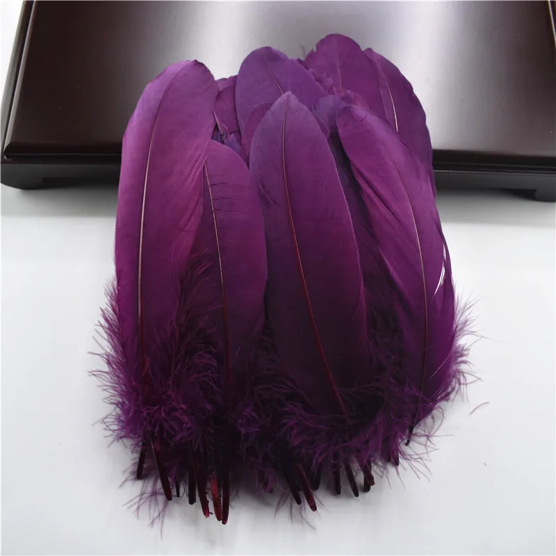 Fuchsia Хорошее качество перо натуральный белый гусиный пух 15-20 см украшения свадебные Красочные перо Материал аксессуары Шлейфы - Цвет: Fuchsia