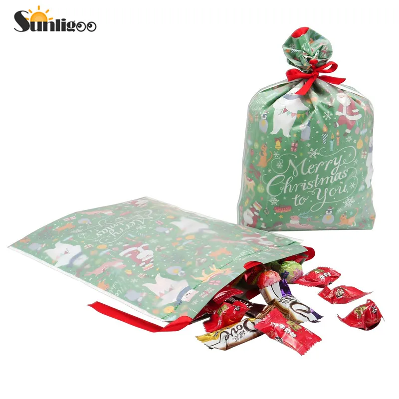 Sunligoo подарочные пакеты на Рождество/Конфеты пластиковый подарочный упаковочный