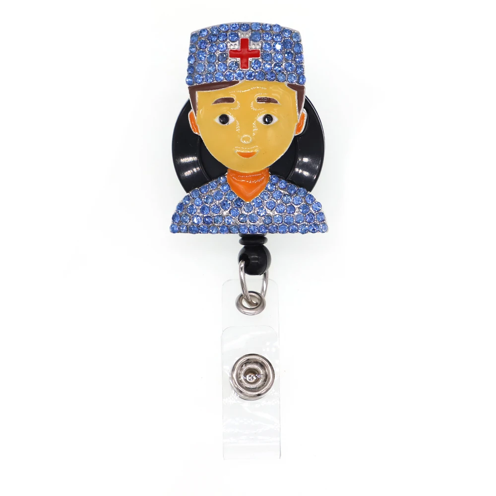 

Оптовая продажа мужской врач Стразы Выдвижной Id бейдж держатель катушка
