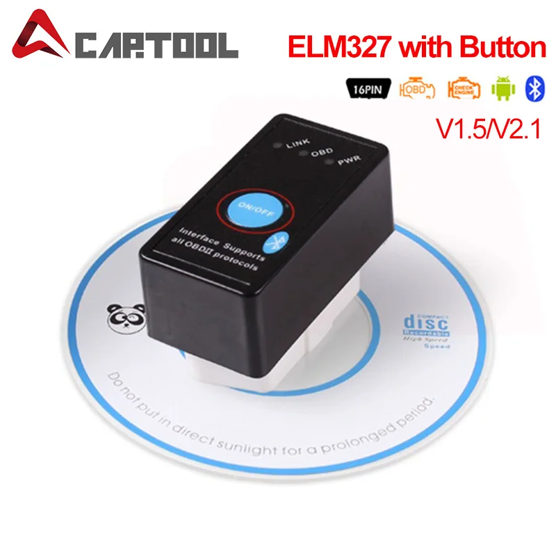 ELM327 Bluetooth V2.1/V1.5 с Мощность переключатель ODB2 ODBII OBD II ELM 327 Тестер автоматический