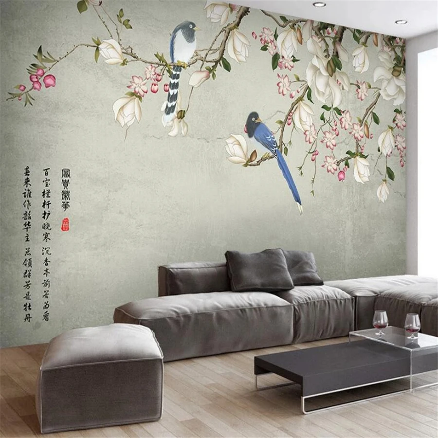Beibehang пользовательские обои 3d egret китайская живопись новый китайский фон Стена