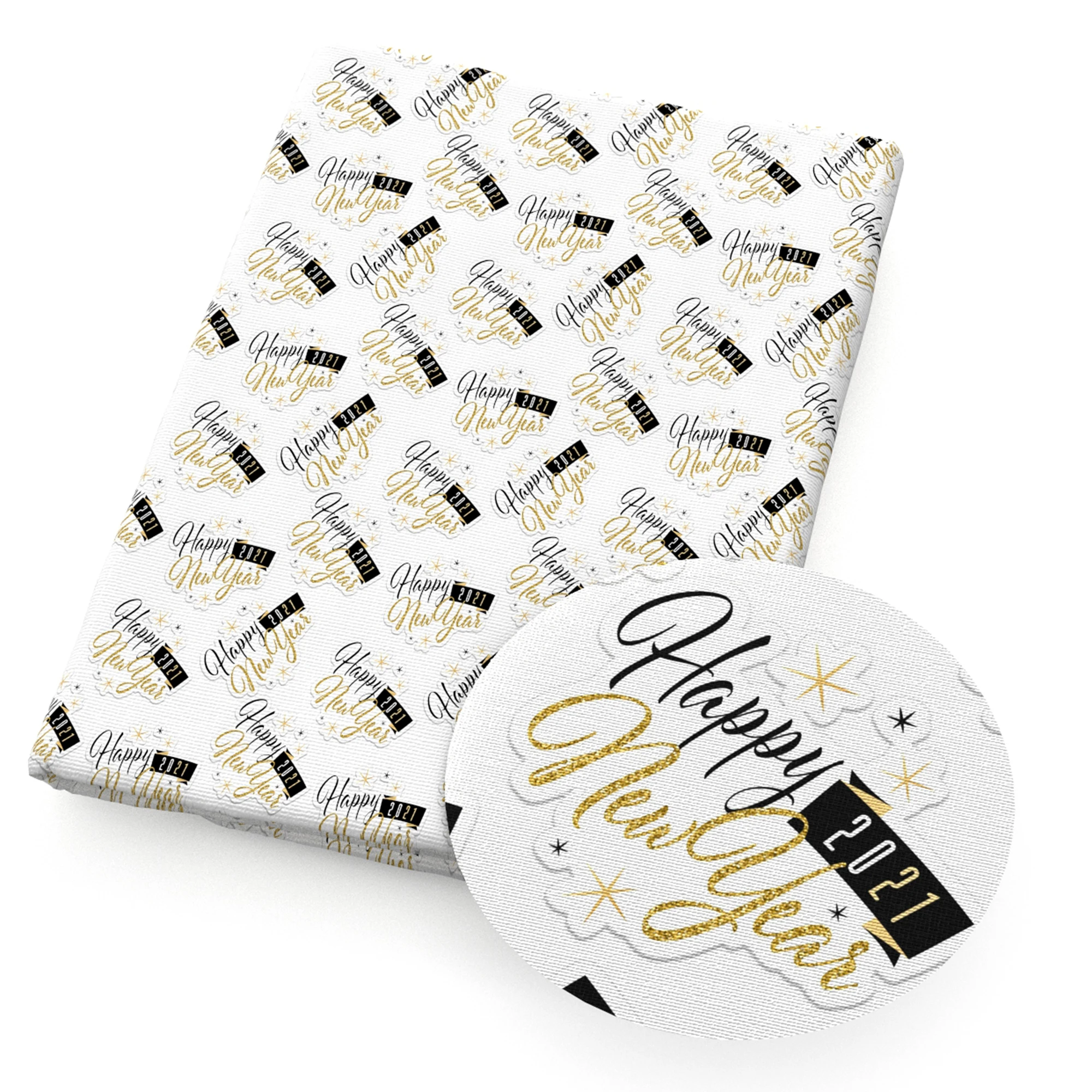 Новогодняя Рождественская ткань из полиэстера и хлопка для изготовления